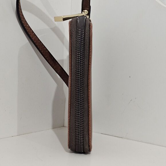 Aldo -Wallet Wristlet Strap Gold Hardware Credit Card Slots - Small - Brown - Picture 6 of 8